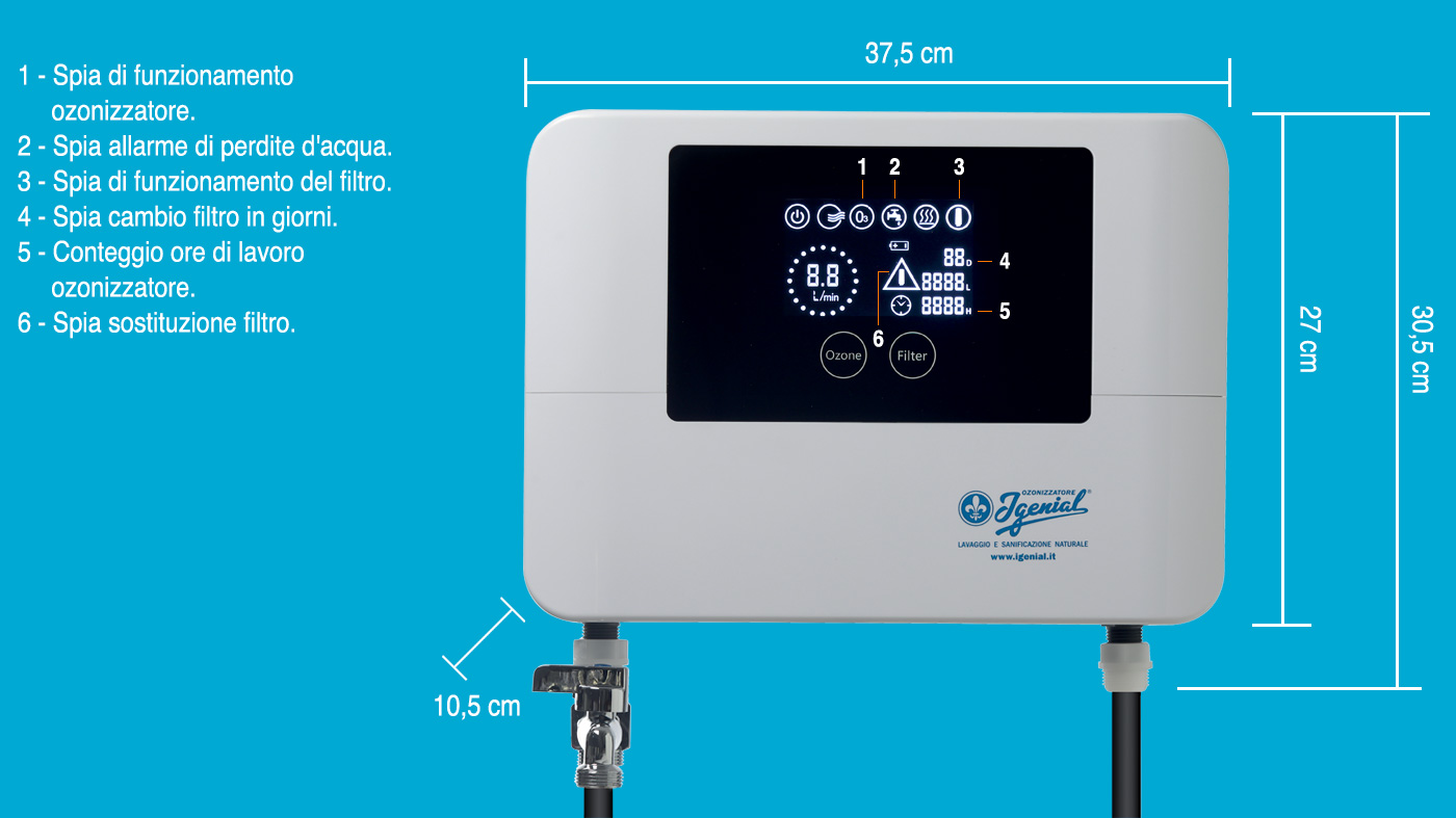 scheda tecnica ozonizzatore domestico per lavatrice Igenial